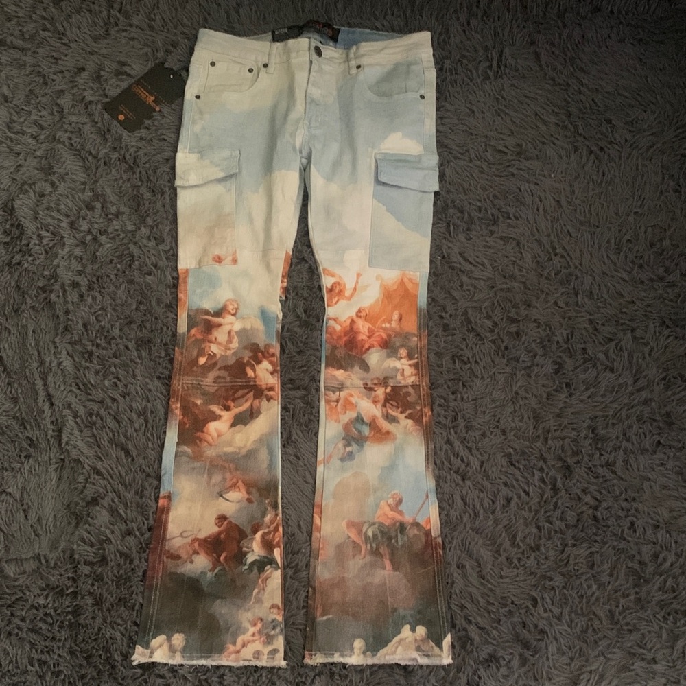 Heavenly Print Flare Jeans